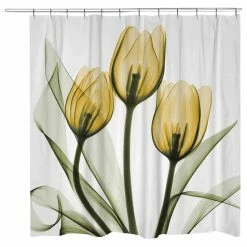 Outlet 🔥 Laural Home Golden Tulips Shower Curtain 🎁