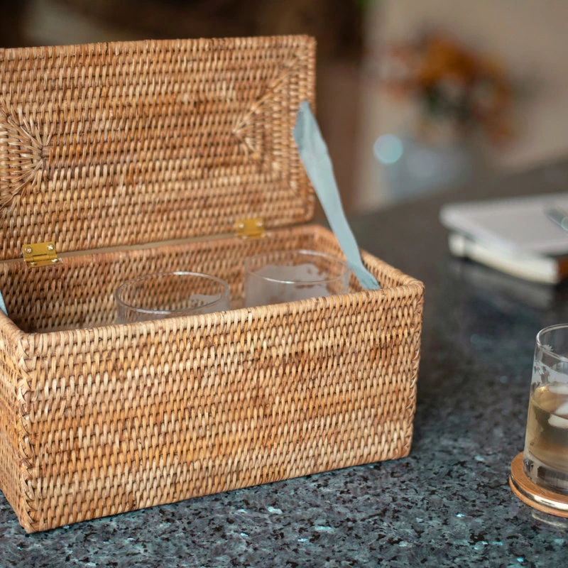 Brand new ๐ Artifacts Trading Company Artifacts Rattan Double Tissue Box, Honey Brown ๐ - Image 6