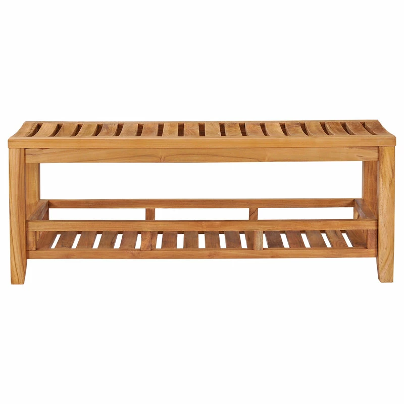 Flash Sale ๐ Chic Teak Inc. Teak Wood Nassau Shower Stool / Bench With Shelf, 47" โ๏ธ - Image 3