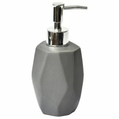 Coupon 👏 EVIDECO Bathroom Soap And Lotion Dispenser Diamond Stoneware White, Grey 🔔