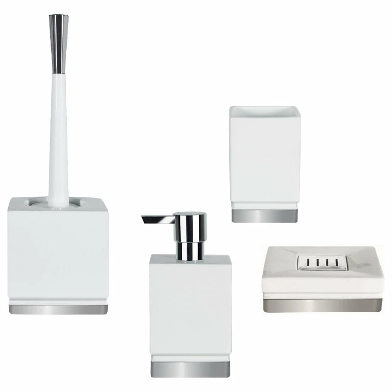 Top 10 ๐ 4-Piece Bathroom Accessories Set Spirella Roma White And Silver Stoneware ๐