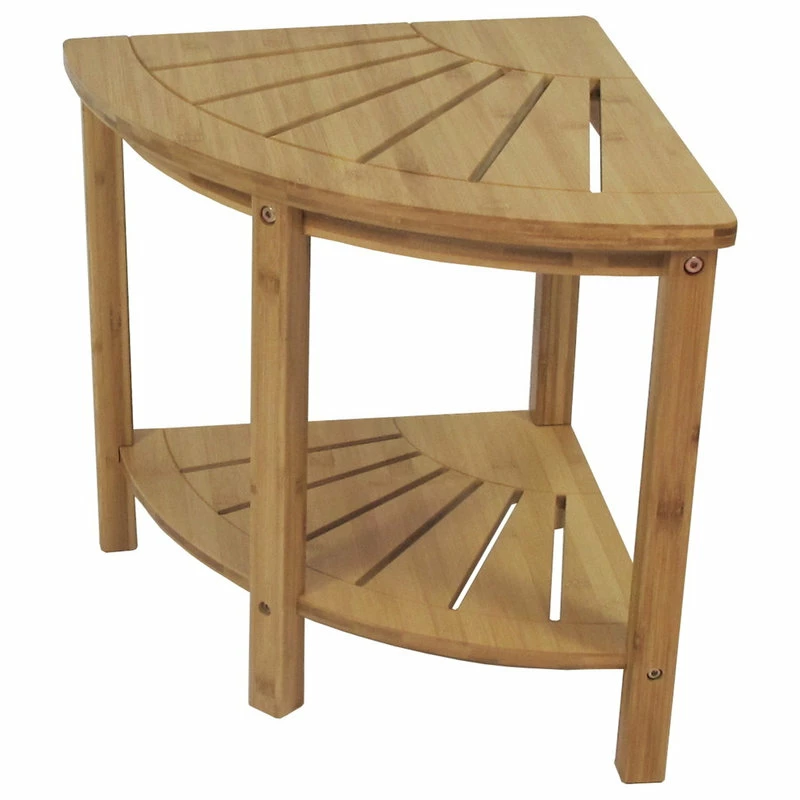 New β€οΈ Redmon Bamboo Spa Style Corner Shower Seat With Shelf π