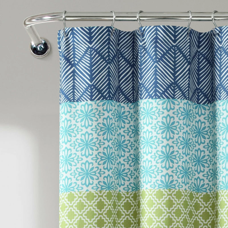 Wholesale ๐ Lush Decor Bohemian Stripe 72x72 Shower Curtain, Blue/Green ๐ - Image 3