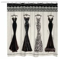 Cheap 🤩 Laural Home Couture Noir Shower Curtain ⌛