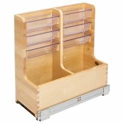 New ✔️ Rev-A-Shelf Wood Vanity Sink Pull Out Organizer With Soft Close, 8.75" 😉