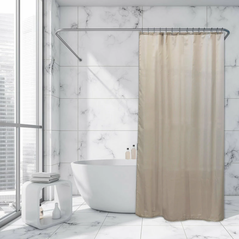 Wholesale π EVIDECO Extra Long Shower Curtain Polyester 12 Rings 79L X 71W, Taupe π - Image 2