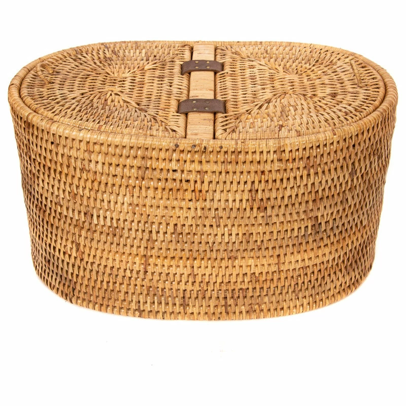 Brand new โจ Artifacts Trading Company Artifacts Rattan Oval Double Tissue Roll Box, Honey Brown ๐ - Image 5