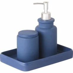 Budget 😉 Sparrowhawk International Sparrowhawk Skylar 3-Piece Bath Accessory Set, Blue 💯
