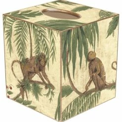 Buy 🛒 Marye-Kelley TB366-Monkey & Palms On Ivory Tissue Box Cover ✨