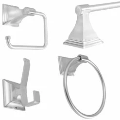 Discount ⌛ Arista Bath Products Arista Leonard Collection 4 Piece Set, Satin Nickel ⭐