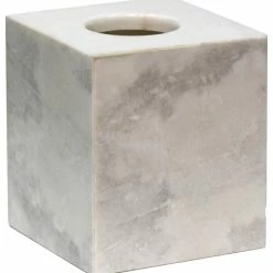 Flash Sale 🎉 Bello Treasure Polished Marble Bathroom Tissue Box Cover, Alabaster White 👍