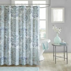 Top 10 😀 Olliix Madison Park Cotton Printed Shower Curtain With Blue Finish MP70-5822 😍
