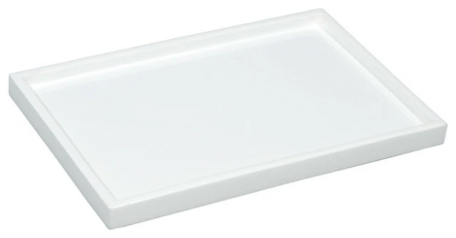 Best Sale 🌟 Pacific Connections White Lacquer Bathroom Accessories, Vanity Tray 👏