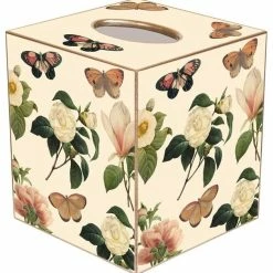 Wholesale 🥰 Marye-Kelley TB1118 - Floral 1 On Ivory Tissue Box Cover 👏