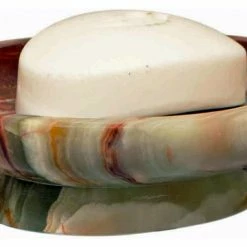Cheap 🥰 Marble Crafter Vinca Collection Oval Soap Dish, Green And Brown And Burgandy 🤩