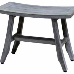 Cheapest ❤️ DecoTeak CoastalVogue Satori 24" Wide ShowerBench GR161, Gray 💯