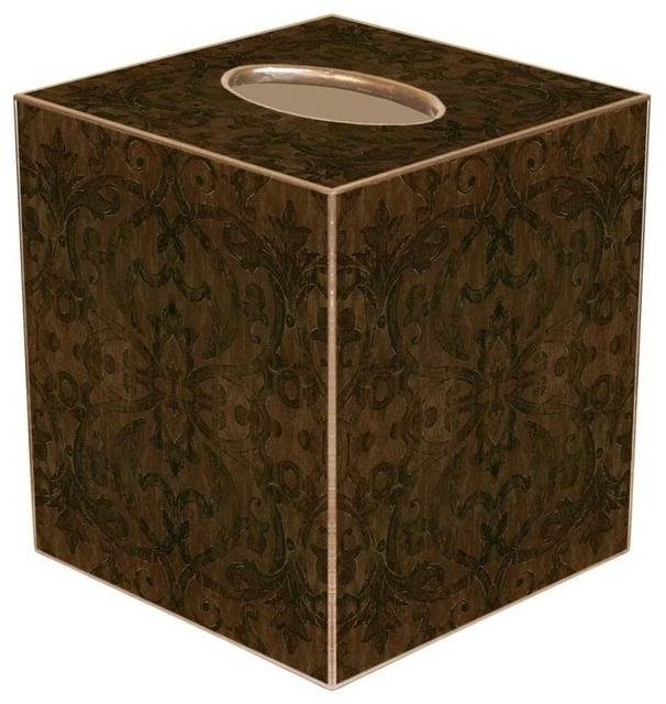 Wholesale 🔥 Marye-Kelley TB1805 - Brown Damask Tissue Box Cover 🎉