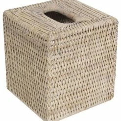 Buy 🛒 Matahari Incorporated White Rattan Tissue Box Square 🎉