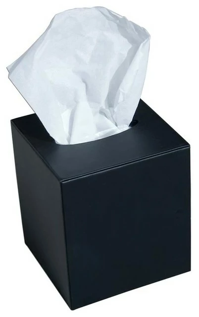 Promo 😀 Dacasso A1037 Classic Black Leather Tissue Box Cover 🎉