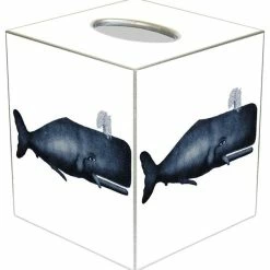 Outlet 🔔 Marye-Kelley TB2779 - Vintage Navy Whale Tissue Box Cover 👏