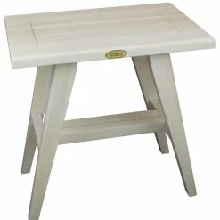 Hot Sale 👏 DecoTeak CoastalVogue MidCentury 18" Wide ShowerBench ED1151, White ❤️