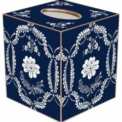 Buy 🔥 Marye-Kelley TB436 - Navy Provencial Tissue Box Cover 👏